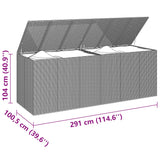 NNEVL Garden Cushion Box PE Rattan 291x100.5x104 cm Grey