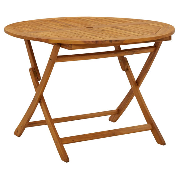NNEVL Folding Garden Table 110 cm Solid Acacia Wood