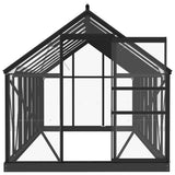 NNEVL Glass Greenhouse Anthracite 155x395.5x191 cm Aluminium