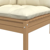 NNEVL Garden Corner Sofa with Cushions Honey Brown Solid Pinewood