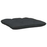 NNEVL Garden Footstool with Anthracite Cushion Grey Solid Pinewood