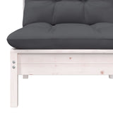 NNEVL 2-Seater Garden Sofa with Cushions White Solid Pinewood