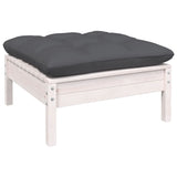NNEVL 3 Piece Garden Lounge Set with Cushions White Solid Pinewood