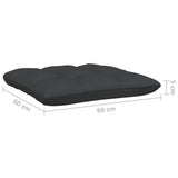 NNEVL 3 Piece Garden Lounge Set with Cushions Black Solid Pinewood