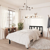 NNEVL Bed Frame Black Solid Wood Pine 100x200 cm