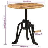 NNEVL Side Table 60x(42-62) cm Solid Wood Mango and Cast Iron