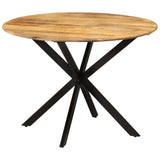 NNEVL Dining Table Ø110x78 cm Solid Wood Mango and Steel
