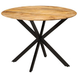 NNEVL Dining Table Ø110x78 cm Solid Wood Mango and Steel
