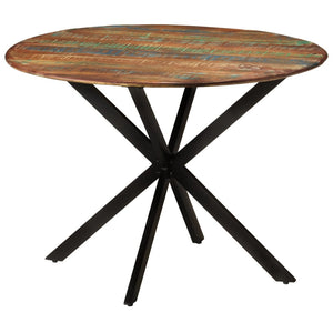 NNEVL Dining Table Ø110x78 cm Solid Wood Reclaimed and Steel