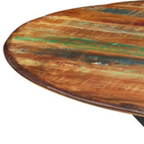 NNEVL Dining Table Ø110x78 cm Solid Wood Reclaimed and Steel