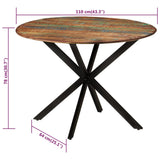NNEVL Dining Table Ø110x78 cm Solid Wood Reclaimed and Steel