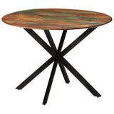 NNEVL Dining Table Ø110x78 cm Solid Wood Reclaimed and Steel