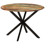 NNEVL Dining Table Ø110x78 cm Solid Wood Reclaimed and Steel