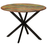 NNEVL Dining Table Ø110x78 cm Solid Wood Reclaimed and Steel
