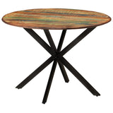 NNEVL Dining Table Ø110x78 cm Solid Wood Reclaimed and Steel