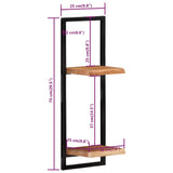 NNEVL Wall Shelves 2 pcs 25x25x75 cm Solid Wood Acacia and Steel