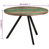 NNEVL Dining Table 110x75 cm Solid Wood Reclaimed