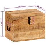 NNEVL Storage Box 39x28x31 cm Solid Wood Mango
