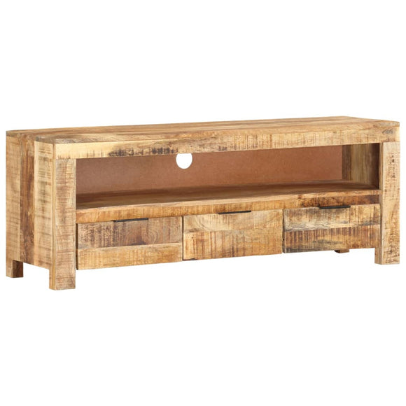 NNEVL TV Cabinet 110x30x40 cm Solid Wood Rough Mango