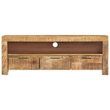 NNEVL TV Cabinet 110x30x40 cm Solid Wood Rough Mango
