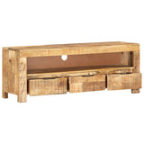 NNEVL TV Cabinet 110x30x40 cm Solid Wood Rough Mango