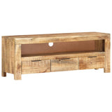 NNEVL TV Cabinet 110x30x40 cm Solid Wood Rough Mango