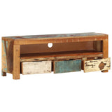 NNEVL TV Cabinet 110x30x40 cm Solid Wood Reclaimed