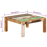 NNEVL Coffee Table 80x80x40 cm Solid Wood Reclaimed