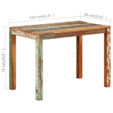 NNEVL Dining Table 110x60x76 cm Solid Reclaimed Wood