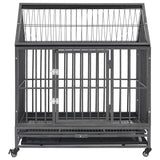 NNEVL Dog Cage with Wheels and Roof Steel 92x62x106 cm