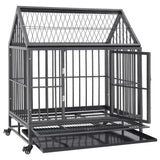 NNEVL Dog Cage with Wheels and Roof Steel 92x62x106 cm
