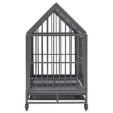 NNEVL Dog Cage with Wheels and Roof Steel 92x62x106 cm