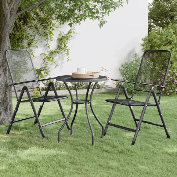 NNEVL Garden Table Ø60x72 cm Expanded Metal Mesh Anthracite