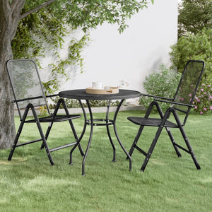 NNEVL Garden Table Ø80x72 cm Expanded Metal Mesh Anthracite