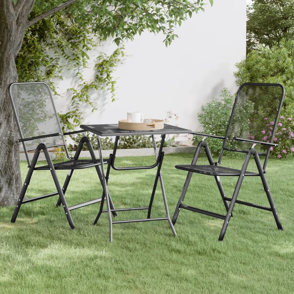 NNEVL Garden Table 60x60x72 cm Expanded Metal Mesh Anthracite
