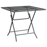 NNEVL Garden Table 80x80x72 cm Expanded Metal Mesh Anthracite