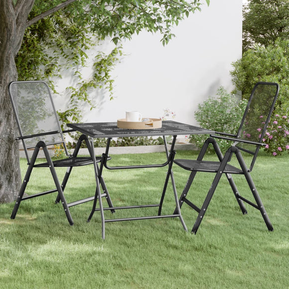 NNEVL Garden Table 80x80x72 cm Expanded Metal Mesh Anthracite