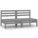 NNEVL Garden 2-Seater Sofa Grey Solid Wood Pine