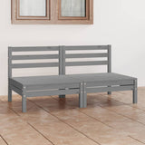 NNEVL Garden 2-Seater Sofa Grey Solid Wood Pine