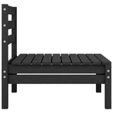 NNEVL Garden 2-Seater Sofa Black Solid Wood Pine