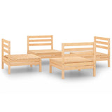 NNEVL 4 Piece Garden Lounge Set Solid Pinewood