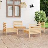 NNEVL 4 Piece Garden Lounge Set Solid Pinewood