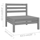 NNEVL 4 Piece Garden Lounge Set Grey Solid Pinewood