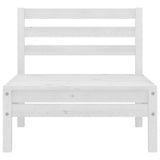 NNEVL 5 Piece Garden Lounge Set White Solid Pinewood