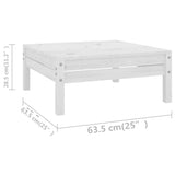 NNEVL 5 Piece Garden Lounge Set White Solid Pinewood