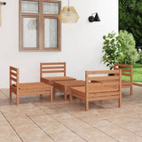 NNEVL 5 Piece Garden Lounge Set Honey Brown Solid Pinewood