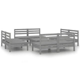 NNEVL 9 Piece Garden Lounge Set Grey Solid Pinewood