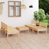 NNEVL 7 Piece Garden Lounge Set Solid Pinewood