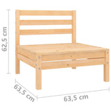 NNEVL 3 Piece Garden Lounge Set Solid Wood Pine