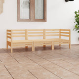 NNEVL 3 Piece Garden Lounge Set Solid Wood Pine